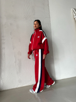 Спортивный костюм 9811 из толстовки на молнии с логотипом и брюк с лампасами