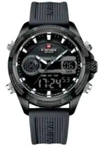 Часы наручные кварцевые NAVIFORCE на силиконовом ремешке, черный W8790-01