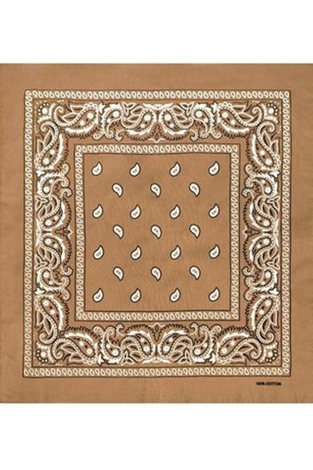 Бандана бежевая пейсли огурцы