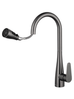 Смеситель для кухни с выдвижным изливом WONZON & WOGHAND, Темный графит (WW-121E201B-BGG)