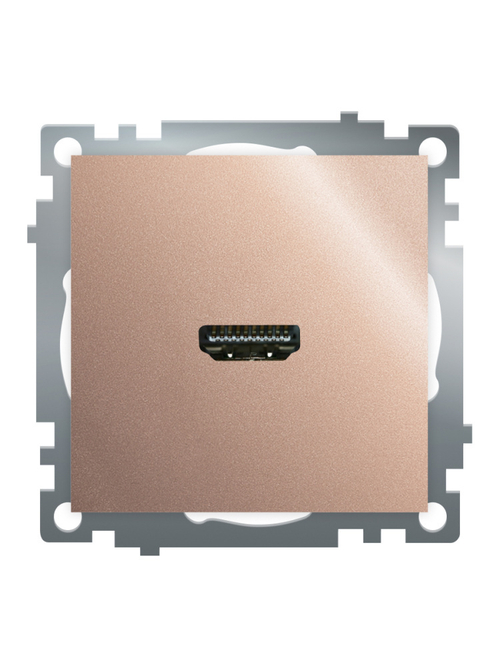 Розетка HDMI 2.1, Type A (механизм), STEKKER GLS00-7118-02, серия Катрин, шампань 50063