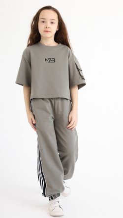 Джогеры с лампасом, олива