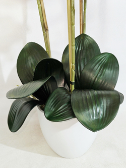 Искусственные орхидеи малиновые 3 ветки в кашпо