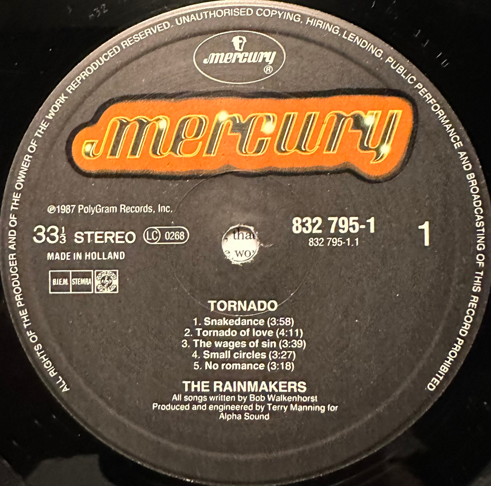 The Rainmakers- Tornado (Голландия 1987г.)