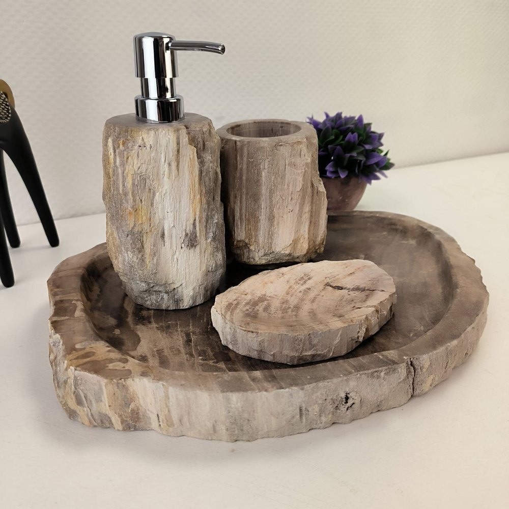 Набор из окаменелого дерева 4 предм Fossil Set NF-62862 поднос 30см*36см