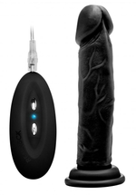 Чёрный вибратор-реалистик Vibrating Realistic Cock 8 - 20 см. (Цвет: черный)