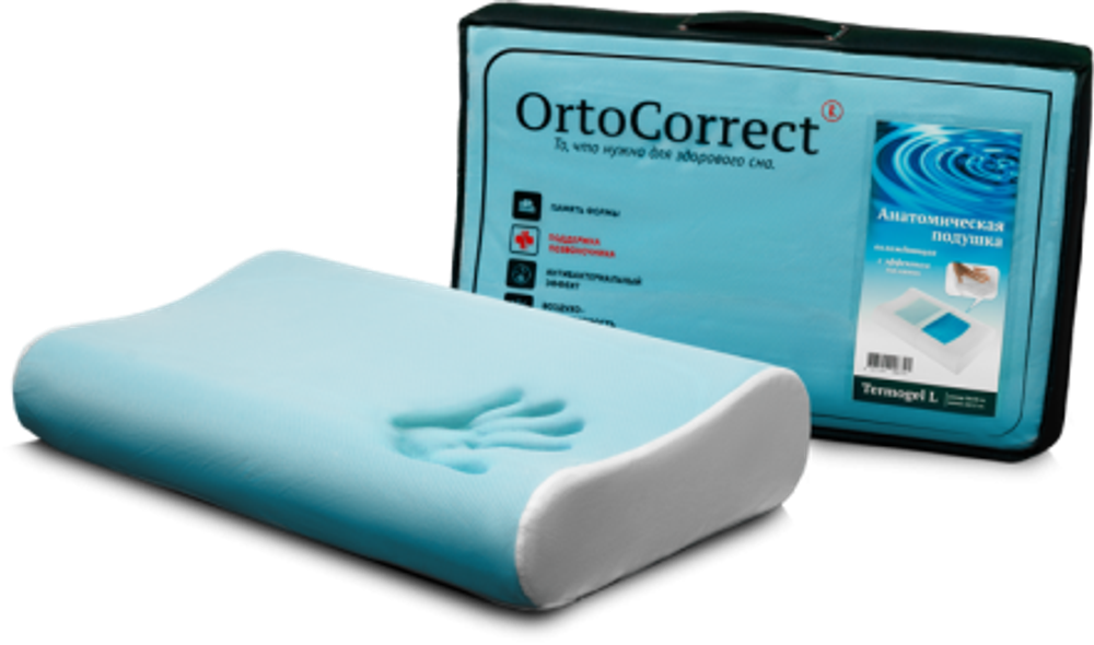 Ортопедическая подушка с охлаждающим эффектом OrtoCorrect Termogel L