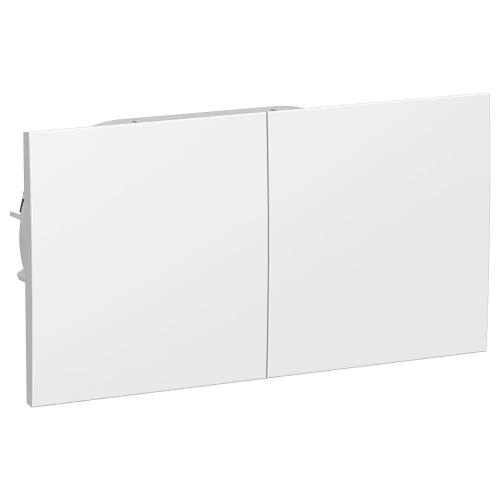 Atlas Desing Розетка с/у с з/к 2-я со сдвижными крышками (250В, 16А защит.шторки), Белый