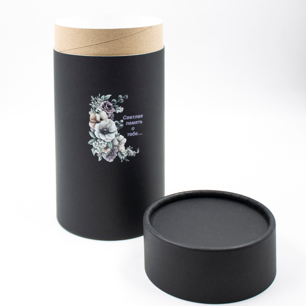 Био-урна черная с декором (предзаказ)