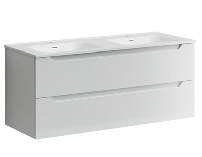 Тумба подвесная SANCOS Norma 2.0 1190х450х500, c двумя ящиками оснащенными доводчиками, белый глянец , арт. NR2.120-2W