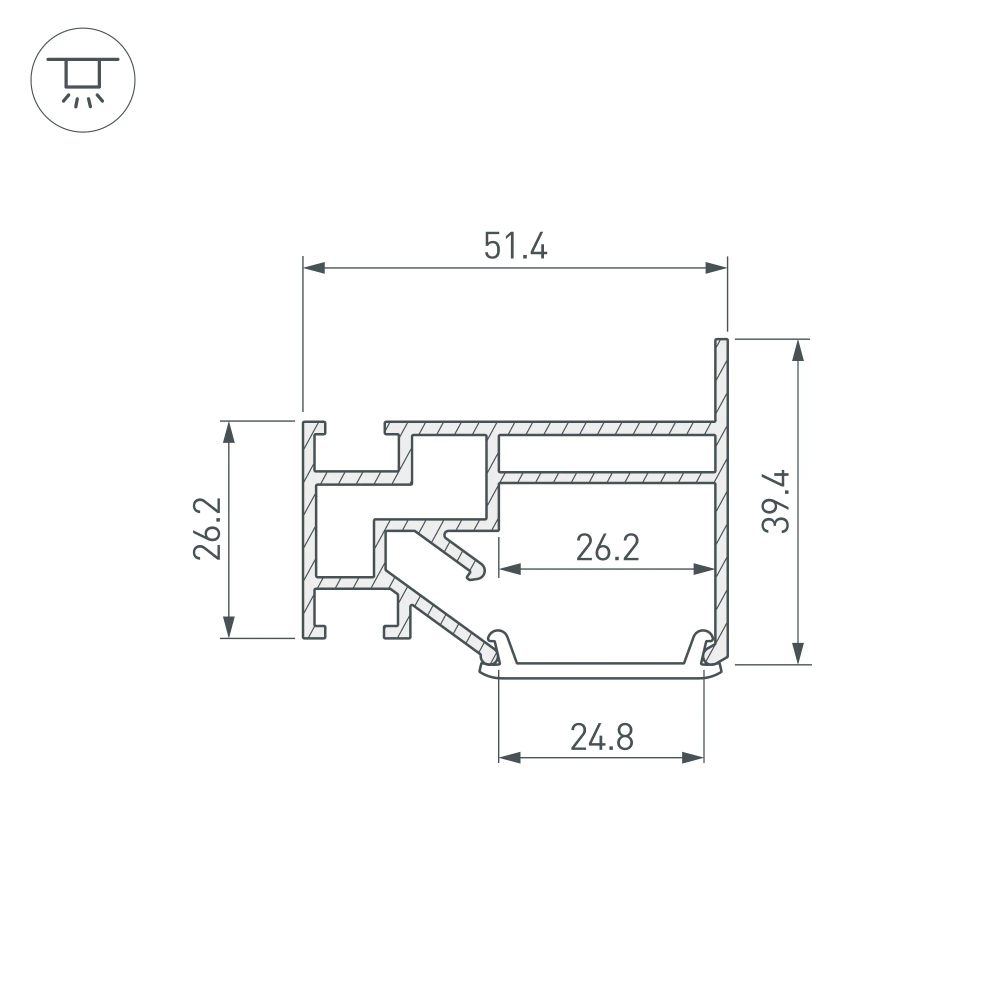 Профиль STRETCH-25-WALL-SIDE-2000 (Arlight, Алюминий) 040061