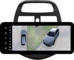 Магнитола для Chevrolet Spark M300 2009-2022, Ravon R2 (рамка матовая) - Teyes LUX ONE 360 монитор 12.3" 2K QLED на Android 10, 6Гб+128Гб, CarPlay, 4G SIM-слот, 4 камеры в комплекте