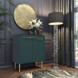 Комод Арт Колор matte Стайл Голд с 2 полками Зеленый бирюзовый матовый