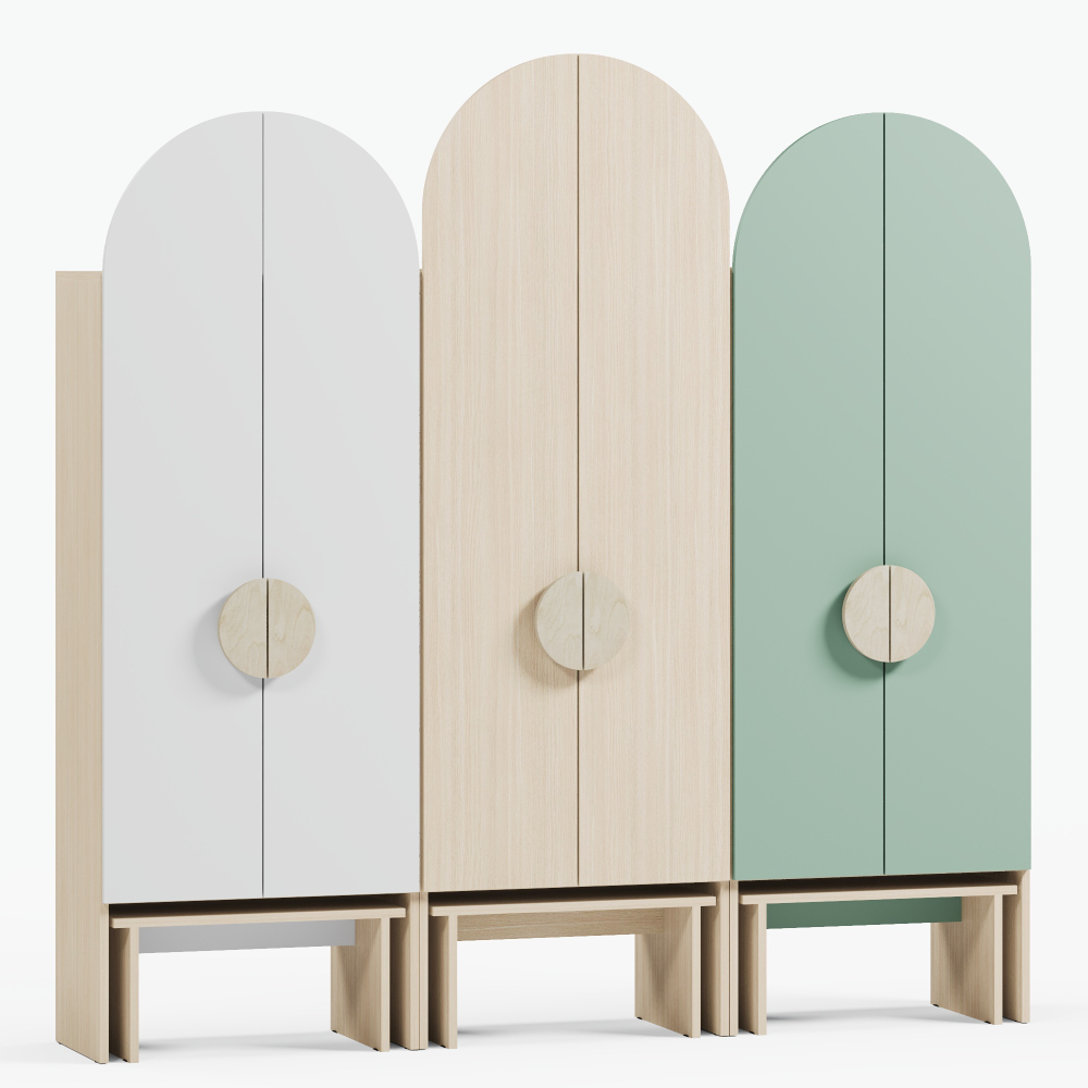 Детский шкаф Гарди 1 со скамьёй серия СКАНДИК