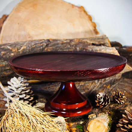 Деревянная тортница, подставка для копкейков и тортов из сибирского кедра 300мм. TR1