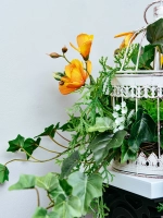 Клетка декоративная интерьерная 25,5*15 см с цветами