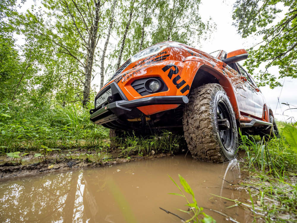 Бампер передний силовой/защита штатного бампера УАЗ Патриот 2015+ с защитой рулевых тяг стандарт РИФ