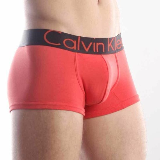 Мужские трусы боксеры красные с черной резинкой Calvin Klein Steel Red Black Waistband Boxer