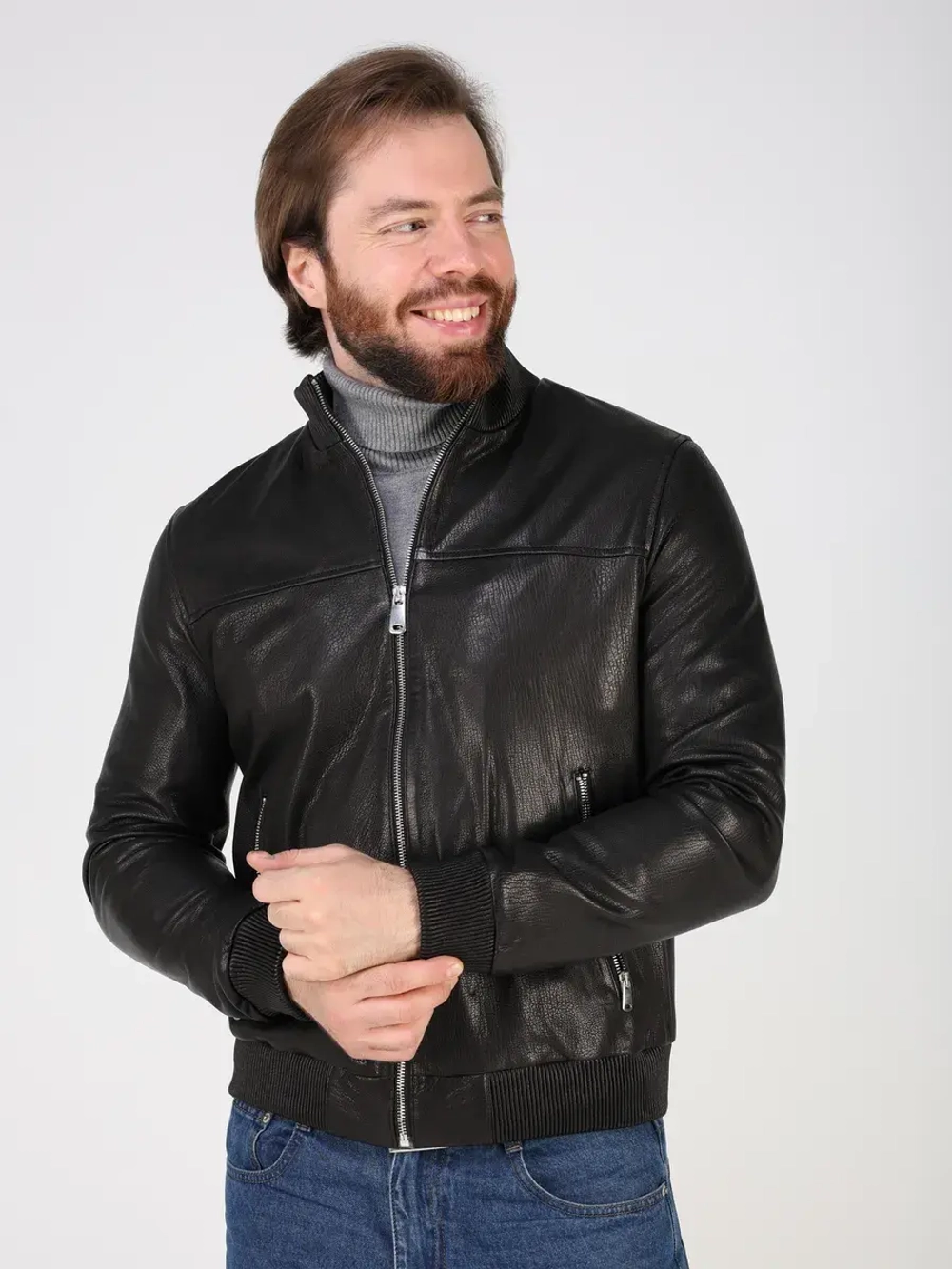 Кожаная куртка демисезонная