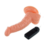 Реалистичный ротатор на присоске Super Rota Dong - 21 см. (Цвет: бежевый)