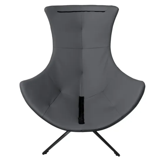 Кресло HUG тёмно-серый, экокожа, шенилл