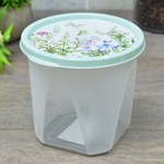 Контейнер для продуктов 1л круглый "Цветущий луг" (светло-зеленый)