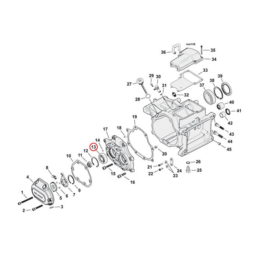 Подшипник корпуса КПП 06-17 6-ст Twin Cam