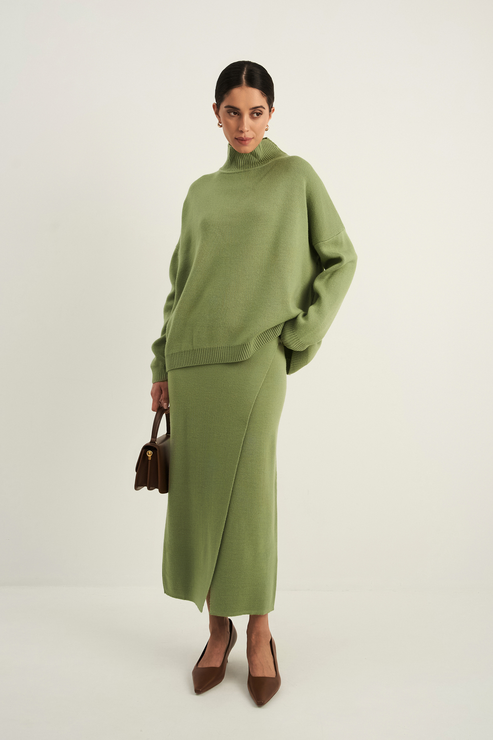 Юбка на запах, зелёный