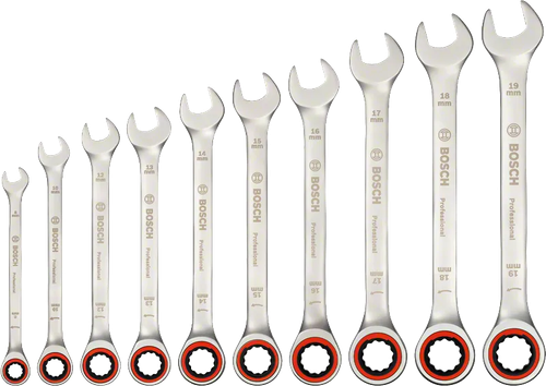 Набор рожковых/комбинированных ключей 10 шт BOSCH 1600A02AU0