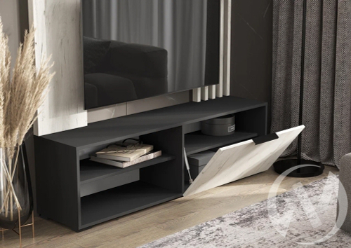 Гостиная МС Роджина (графит/дуб крафт белый)