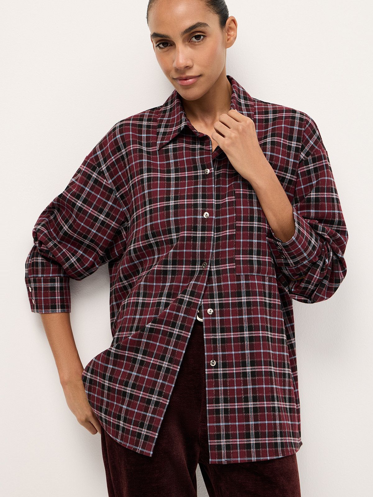 Свободная рубашка cabernet tartan