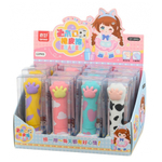 Ластик Qihao, фигурный, разборный, серия "Лапка-помада", в пластиковой упаковке, 9.2*2.3 см