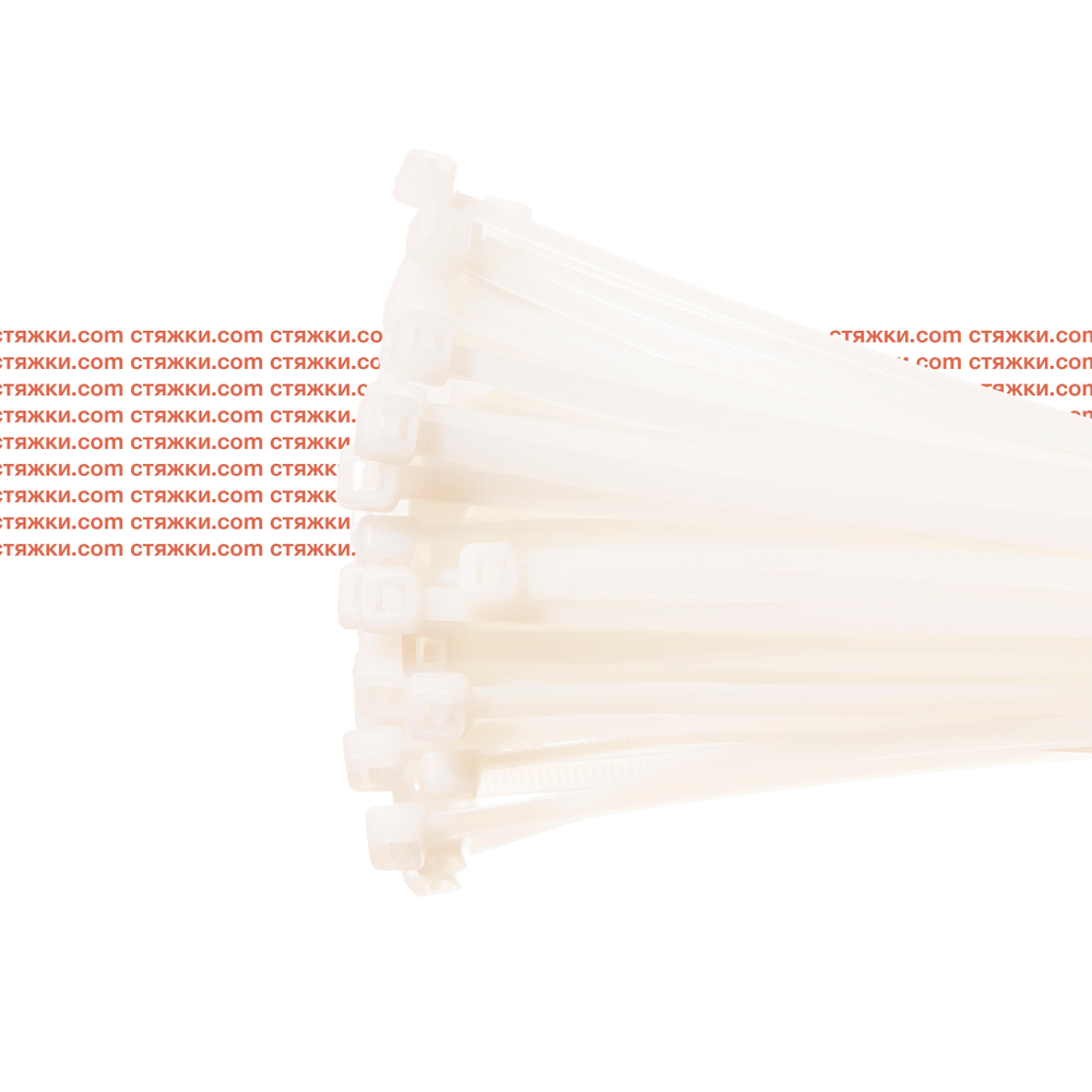 Стяжка - хомут кабельная нейлоновая КСС 4х300 белые — 100 шт/уп