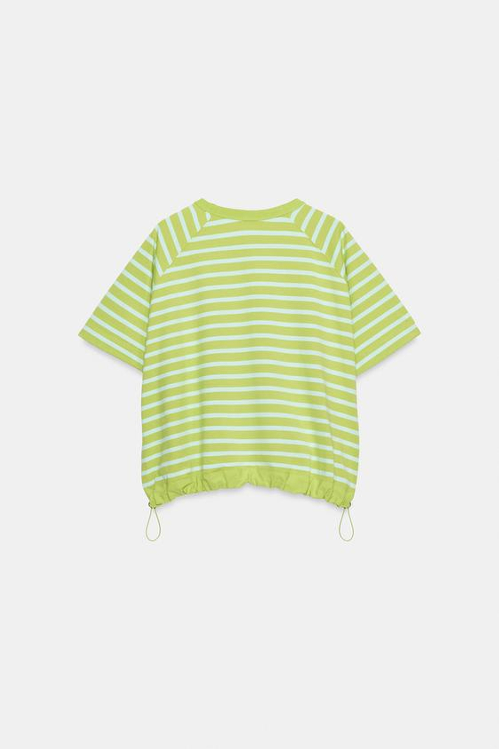 ZARA ФУТБОЛКА В ПОЛОСКУ СО СТОППЕРАМИ, ЗЕЛЕНЫЙ