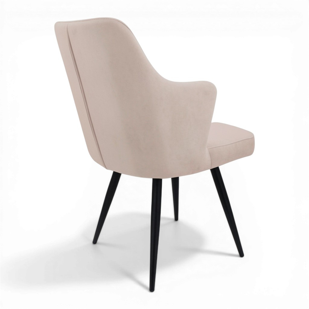 Стул поворотный "Хант 360" (арт. 345П), велюр Бренди В03 бежевый, ножки круглые черные.