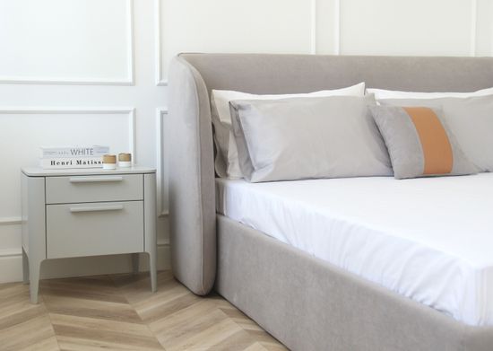 Тумба прикроватная Type 2 ящика ширина 50 см (светло-серый)