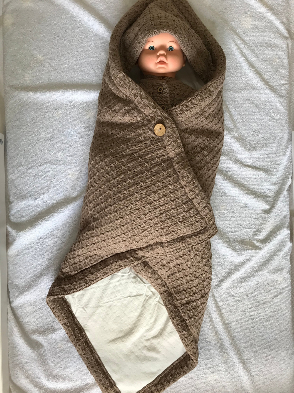 Конверт на выписку вязаный с подкладом "Loom" (Цвет: Черный, Размер: 80)