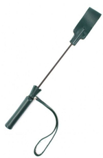 Изумрудный кожаный стек с петлёй на ручке - 37 см. (Цвет: изумрудный)