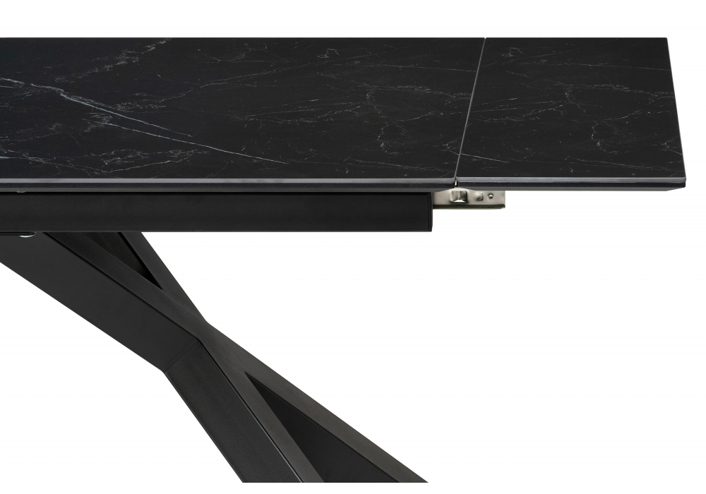 Керамический стол Woodville Хеме 180(240)х90х77 shakespeare black, черный