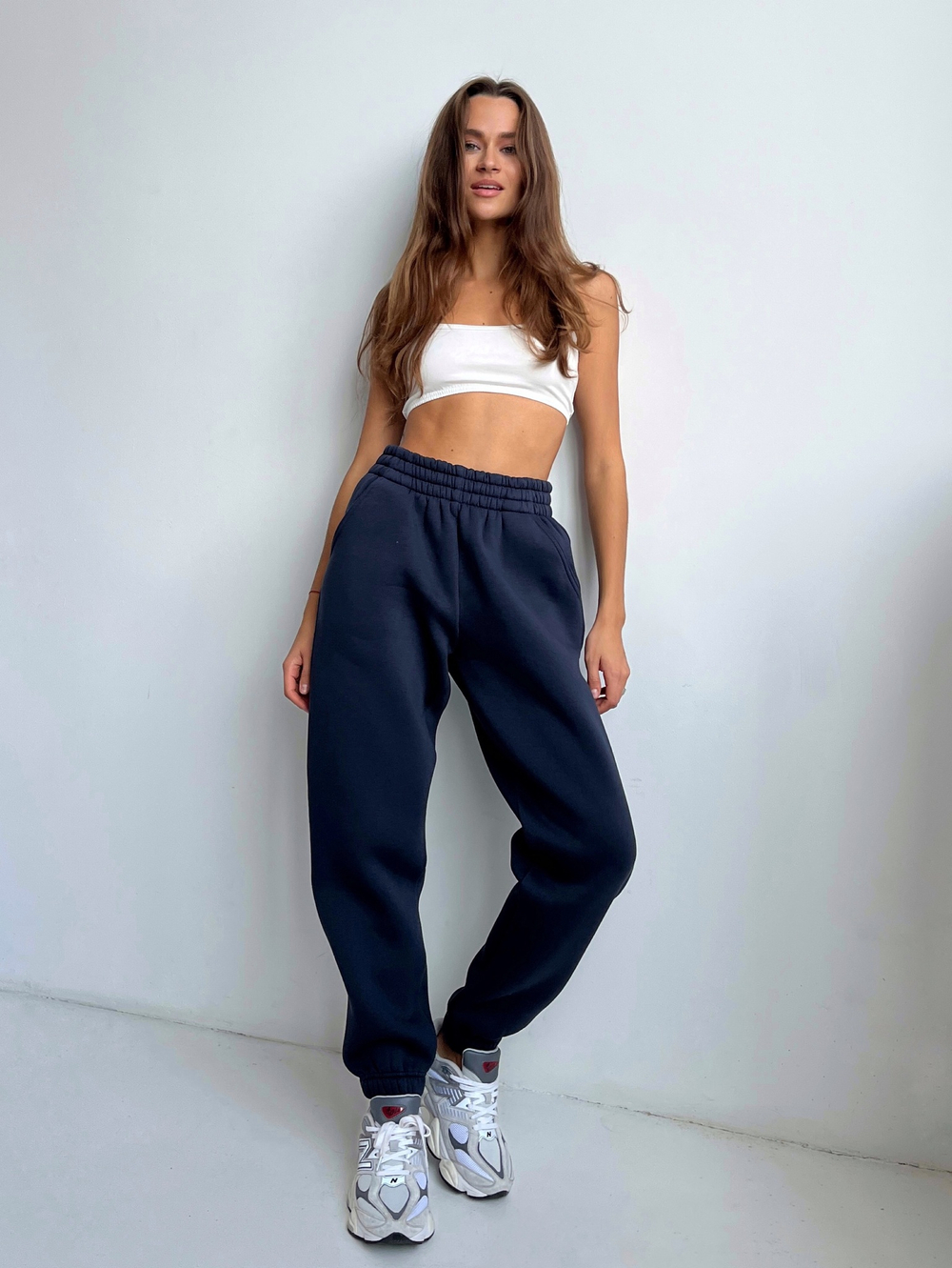 Джоггеры OVERSIZE, с начесом, нави