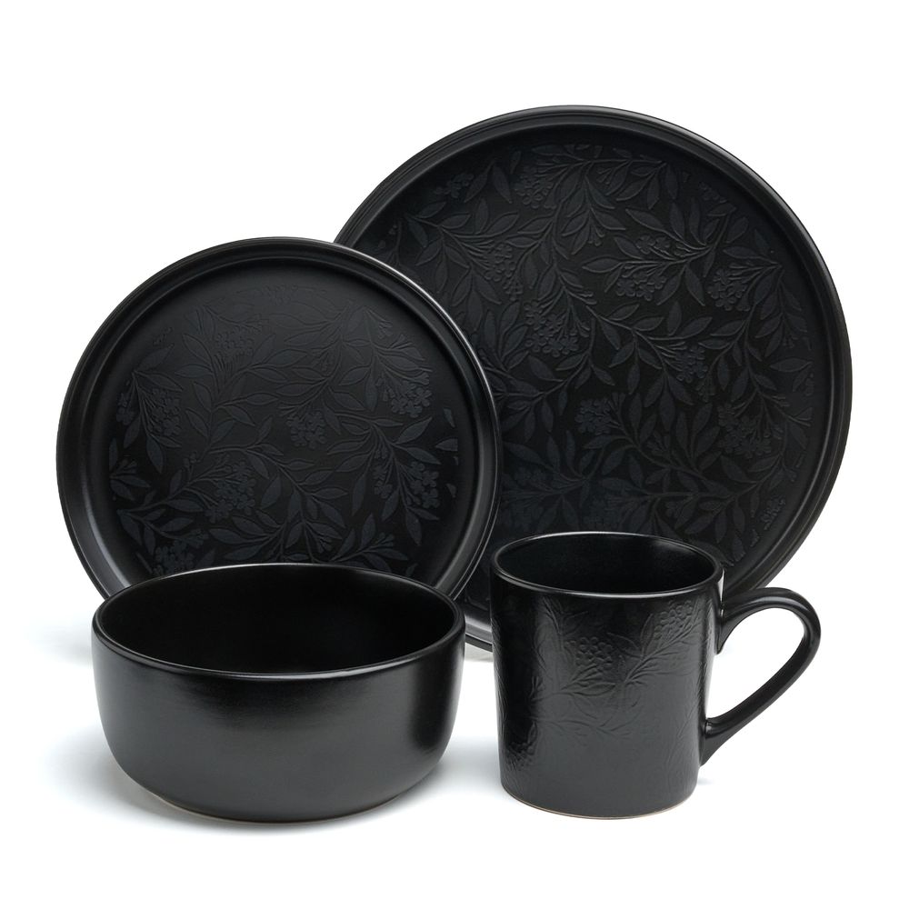 НАБОР ПОСУДЫ ОБЕДЕННЫЙ BRONCO "CHOICE BLACK" НА 4 ПЕР. 16 ПР.
