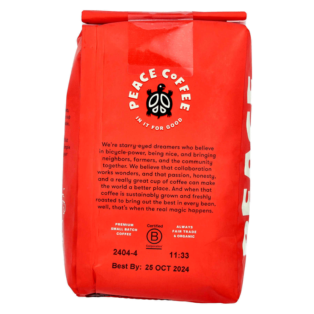 Peace Coffee, Birchwood Breakfast Blend, органический кофе, зерновой, средняя обжарка, 340 г (12 унций)