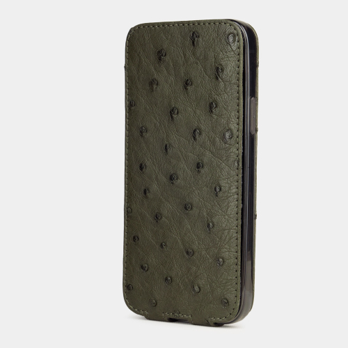 Special order: Чехол для iPhone 12/12Pro из кожи страуса, зеленого цвета