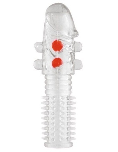 Гелевая прозрачная насадка с шариками и шипами