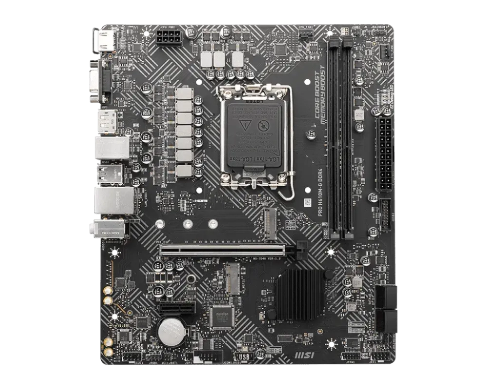 Материнская плата MSI PRO H610M-G, LGA1700, 2xDDR5, mATX (PRO H610M-G)