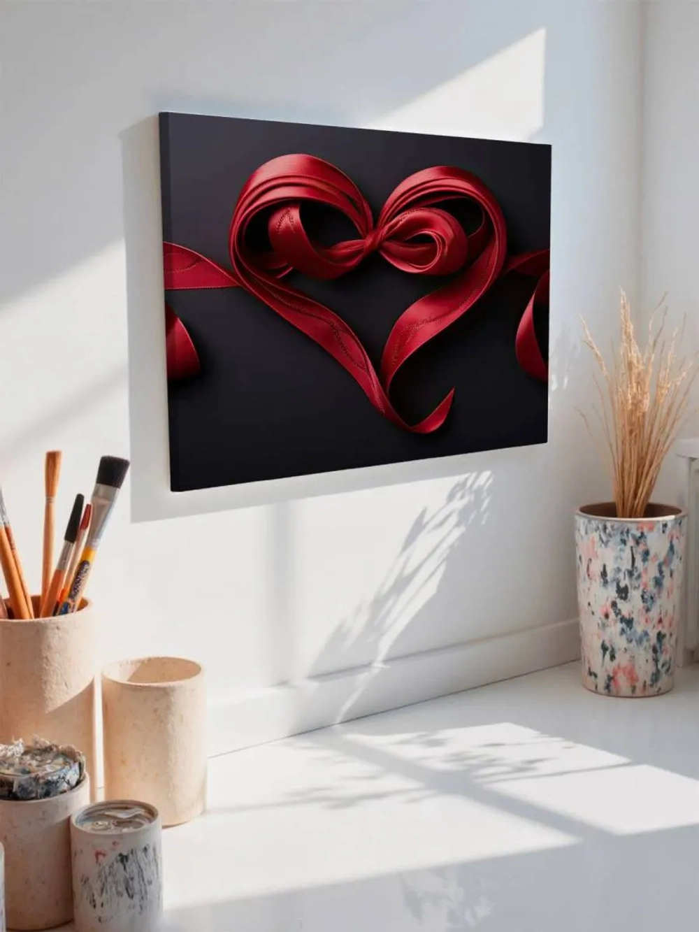 Картина на стену 40 X 50 Сердце из ленты