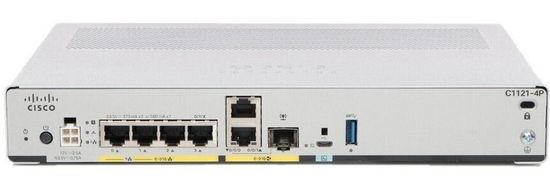 Маршрутизатор CISCO C1121-4P ISR 1100 Ethernet Router, 4x LAN Ports, 2x WAN Ports (1 copper/SFP Ethernet port+1 copper), Optional pluggable
