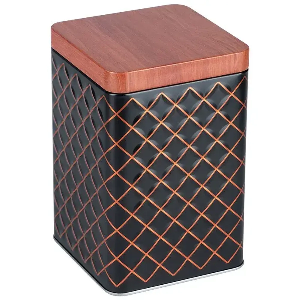 Банка жестяная Classico Nero для сыпучих продуктов, 1,7 л, квадратная, с крышкой