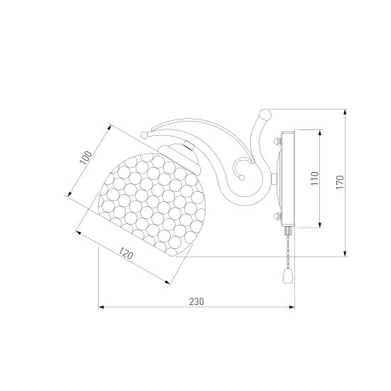 7777/1 / настенный светильник /   золото