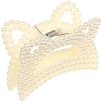 Заколка-краб для волос «Мон Пион», кошечка, цвет белый, 7,5см (Блистер)